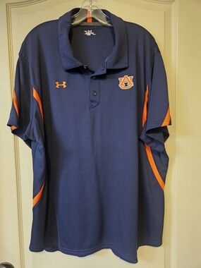 Under Armour Auburn Blue Polo Shirt with Orange Details